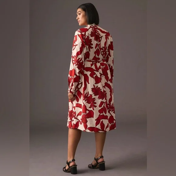 Printed Shirt Dress by Maeve for Anthropologie Red Size 1X - Picture 14 of 16